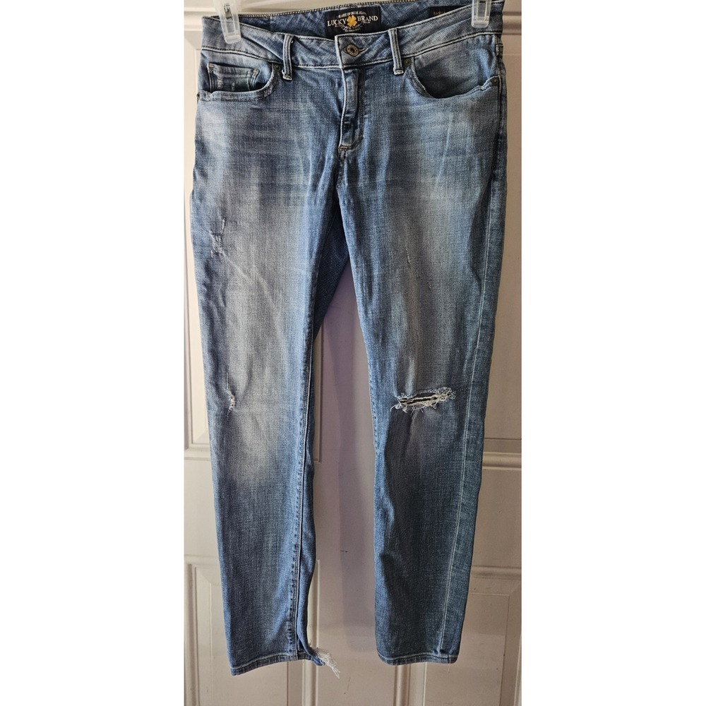 Lucky Brand Sasha Super Skinny Jeans Women's‎ Size 8/29 Distressed Raw Hem Ankle
